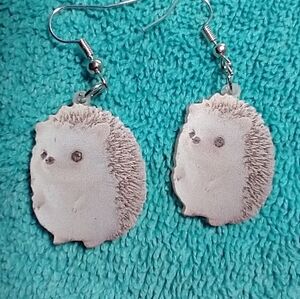 Cute hedgehog wire earrings